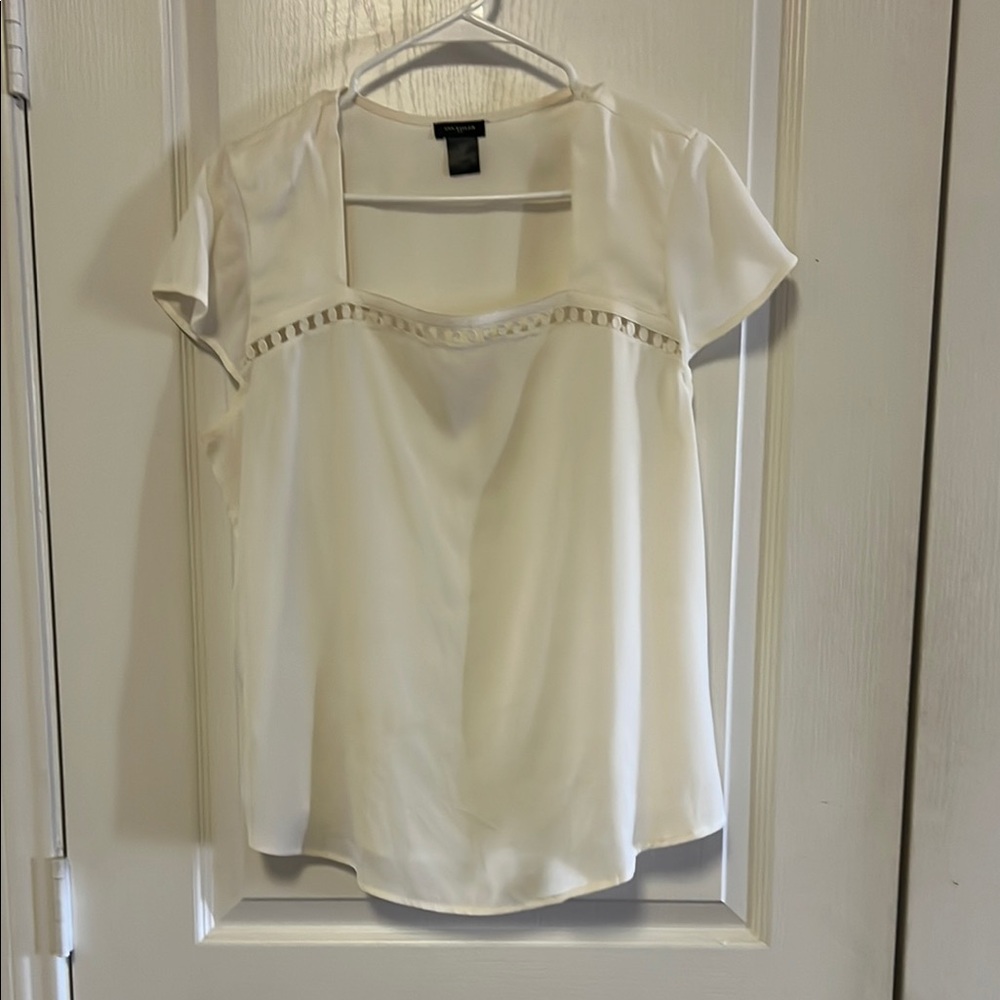 Ann Taylor Cream Women's Blouse Large